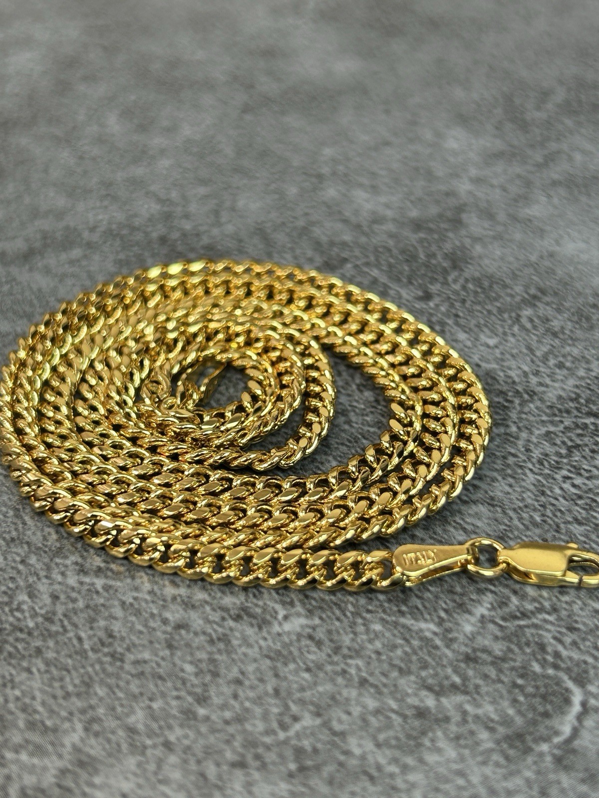 25” 18k Gold Plated Cuban Link 3.6mm Chain Necklace Italy Style Statement Piece