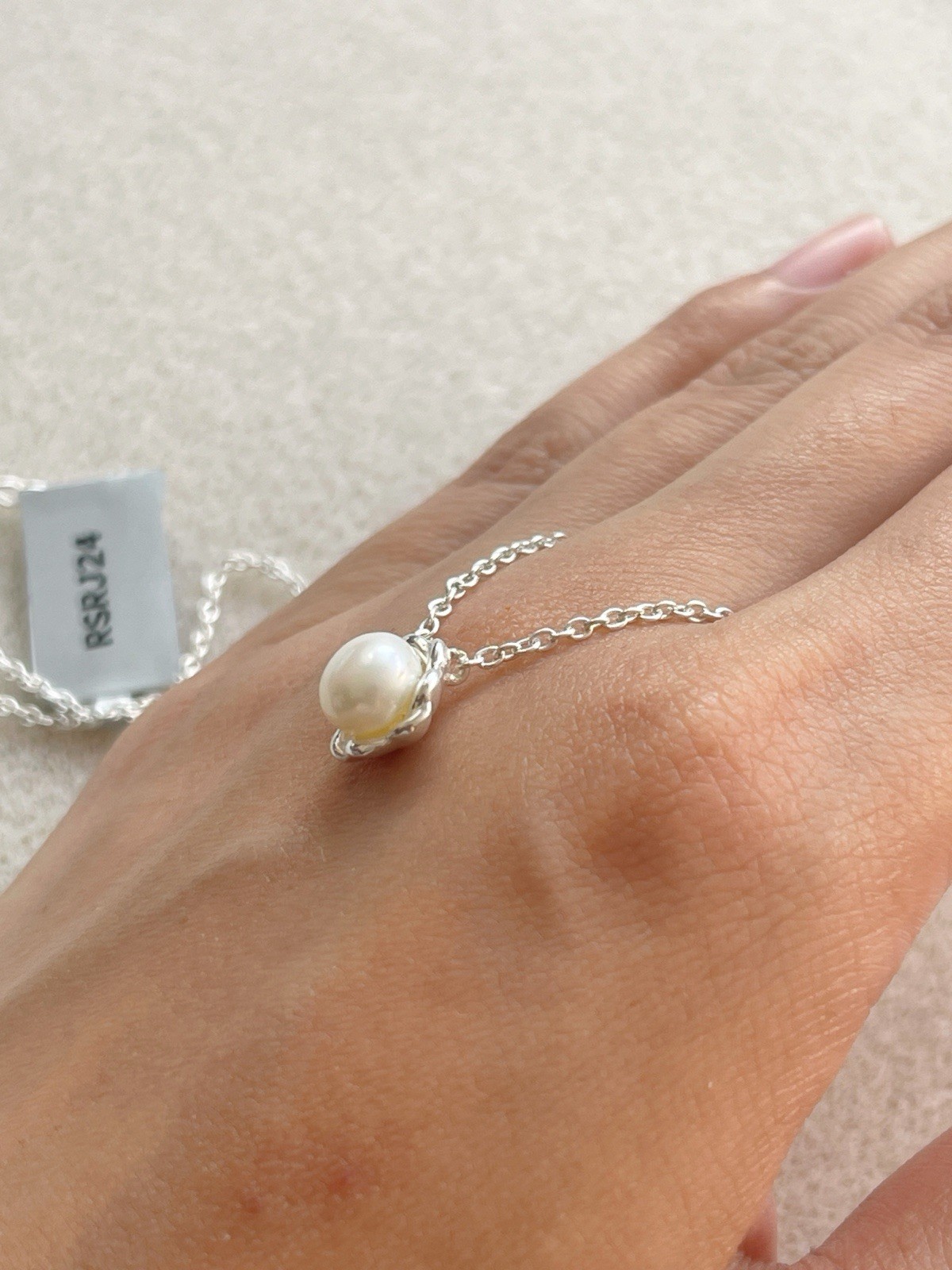 Gemporia Not Enhanced Natural 7mm Pearl Necklace Sterling Silver BNWT COA Summer