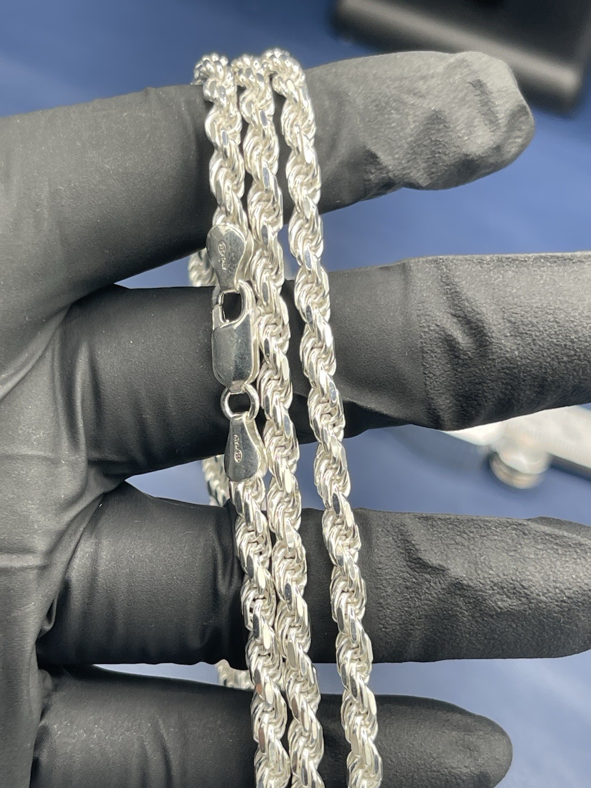 925 Sterling Silver Italian 28 inch Rope Chain 4 MM Lobster Clasp *41.2 GRAMS