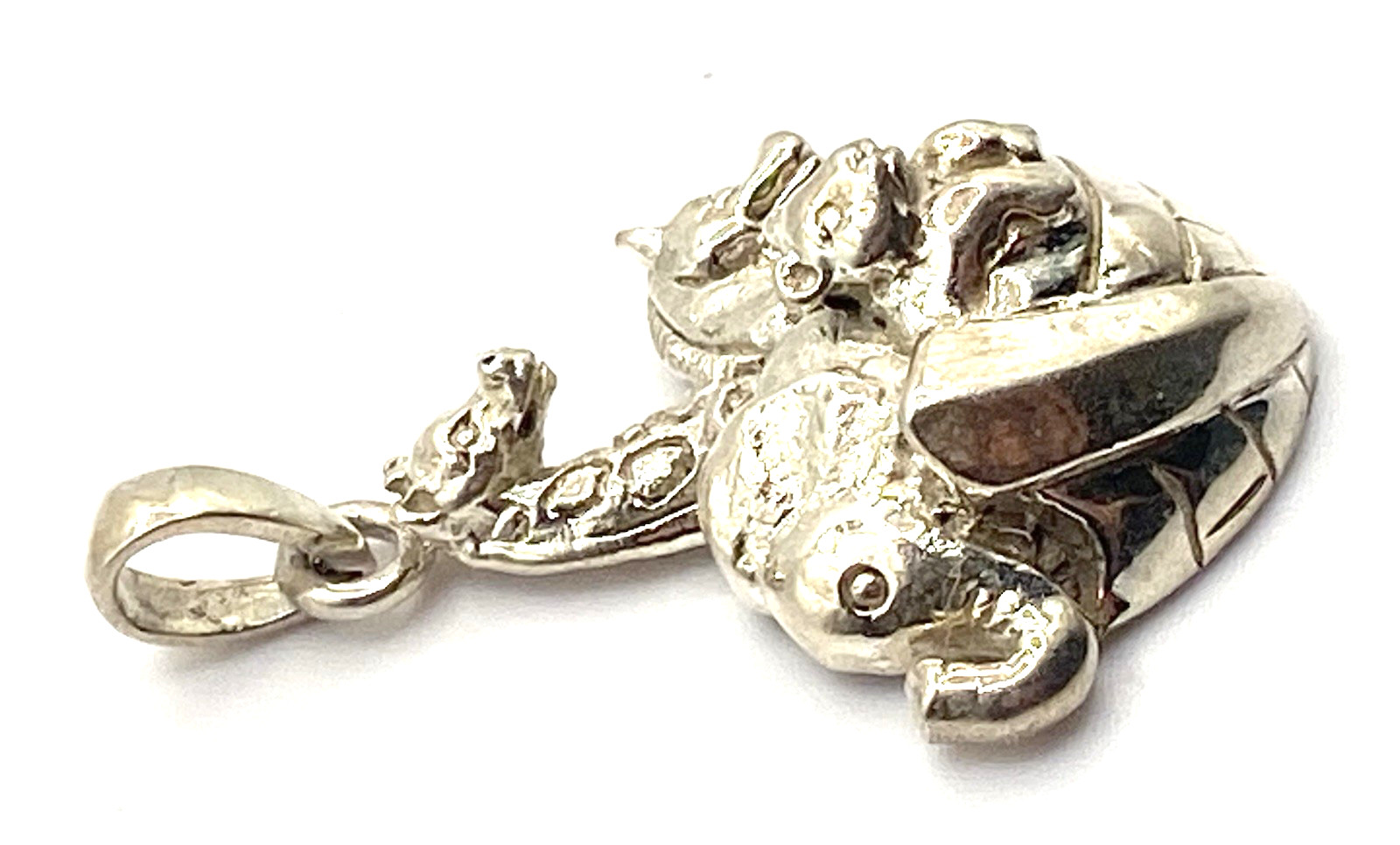 Sterling Silver / 925 Noahs Ark With Animals Pendant
