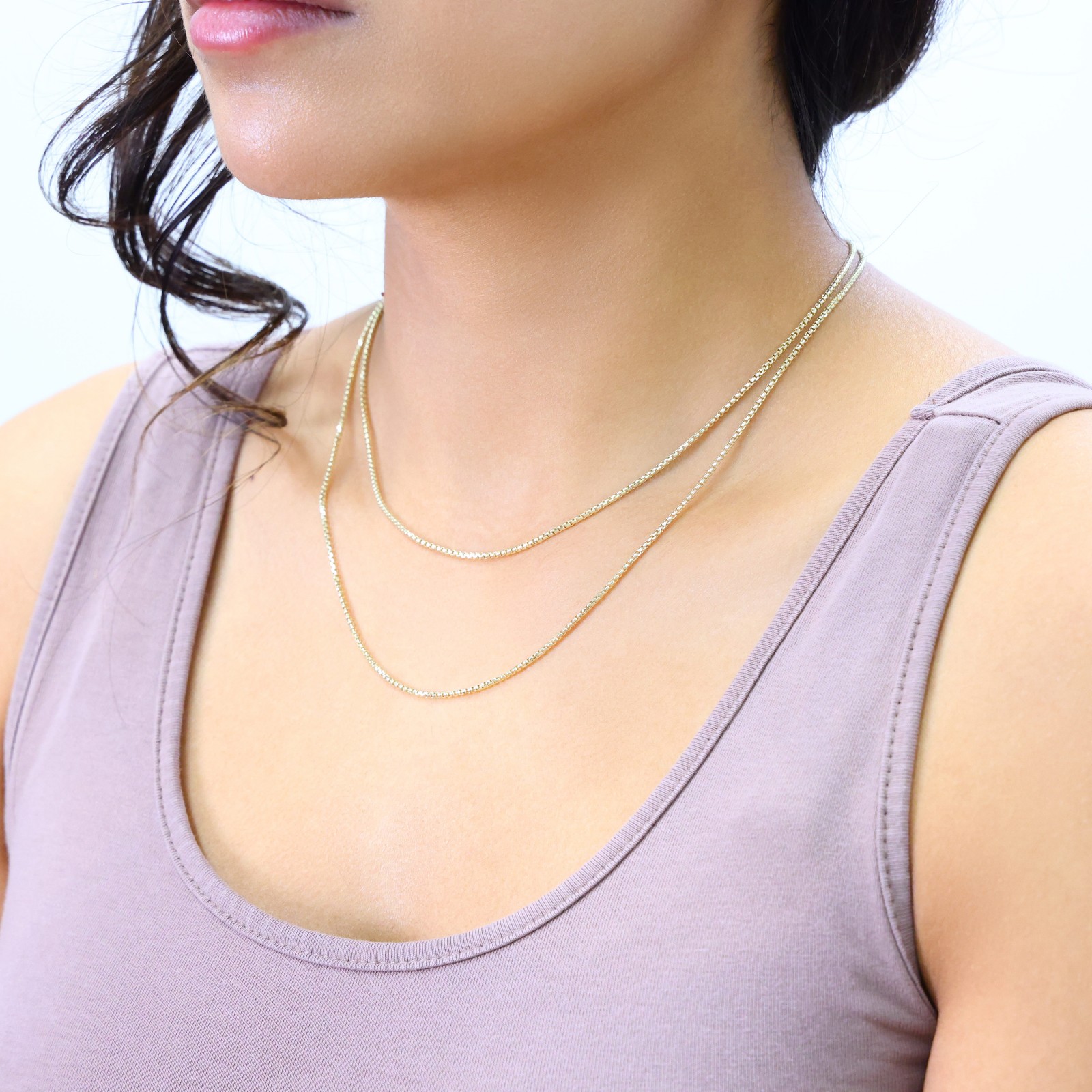 10K Yellow Gold 1.5mm Venetian Round Box Chain Link Necklace Mens Women 16″- 24″