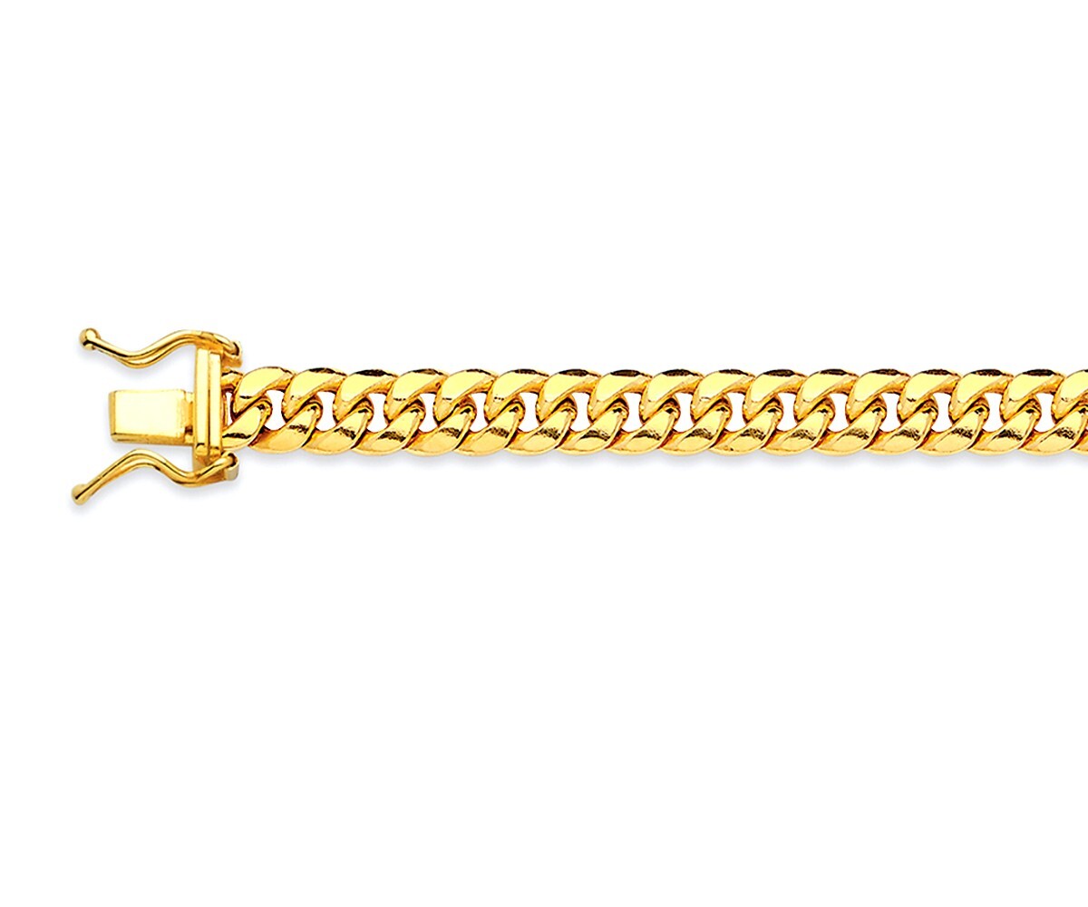 10k Yellow Gold 3mm-9.5mm Miami Cuban Chain Necklace Bracelet Size 7″-30″ Hollow