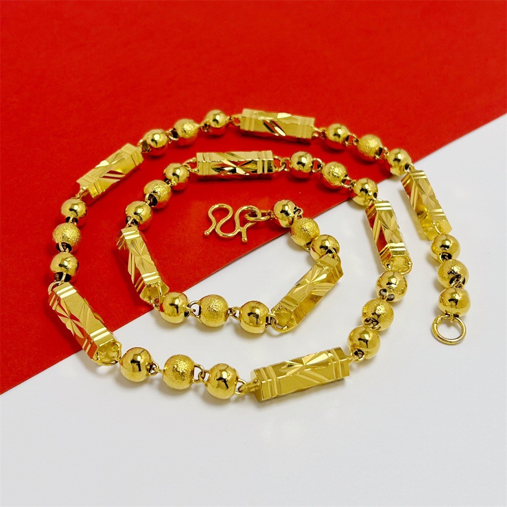 Gold-plated Brass 6mm-8mm Rope Chain Diamond Cut Pendant Necklace 8″- 20″