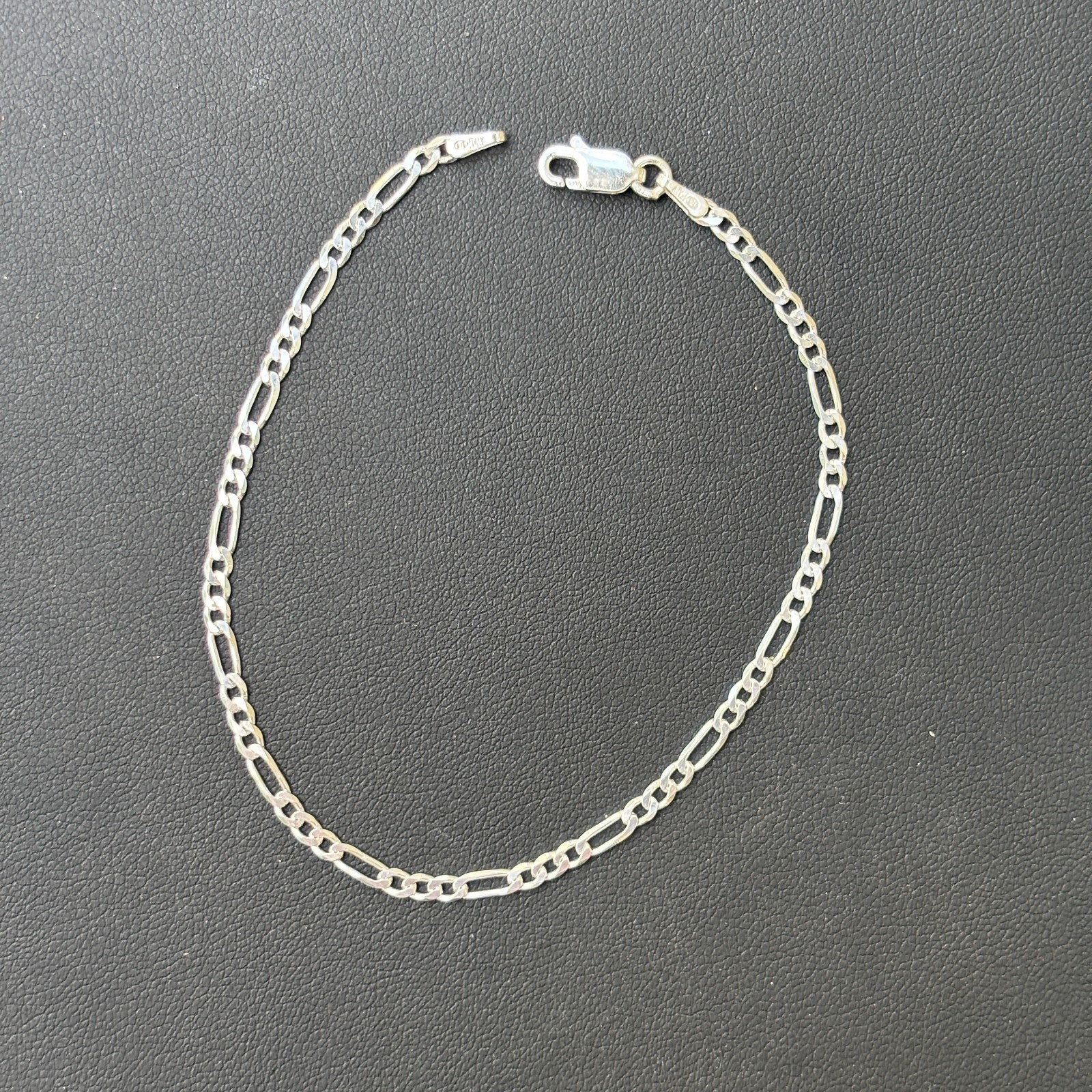 2.5mm Figaro Bracelet Link – Real Solid 925 Sterling Silver Or 14k Gold Vermeil