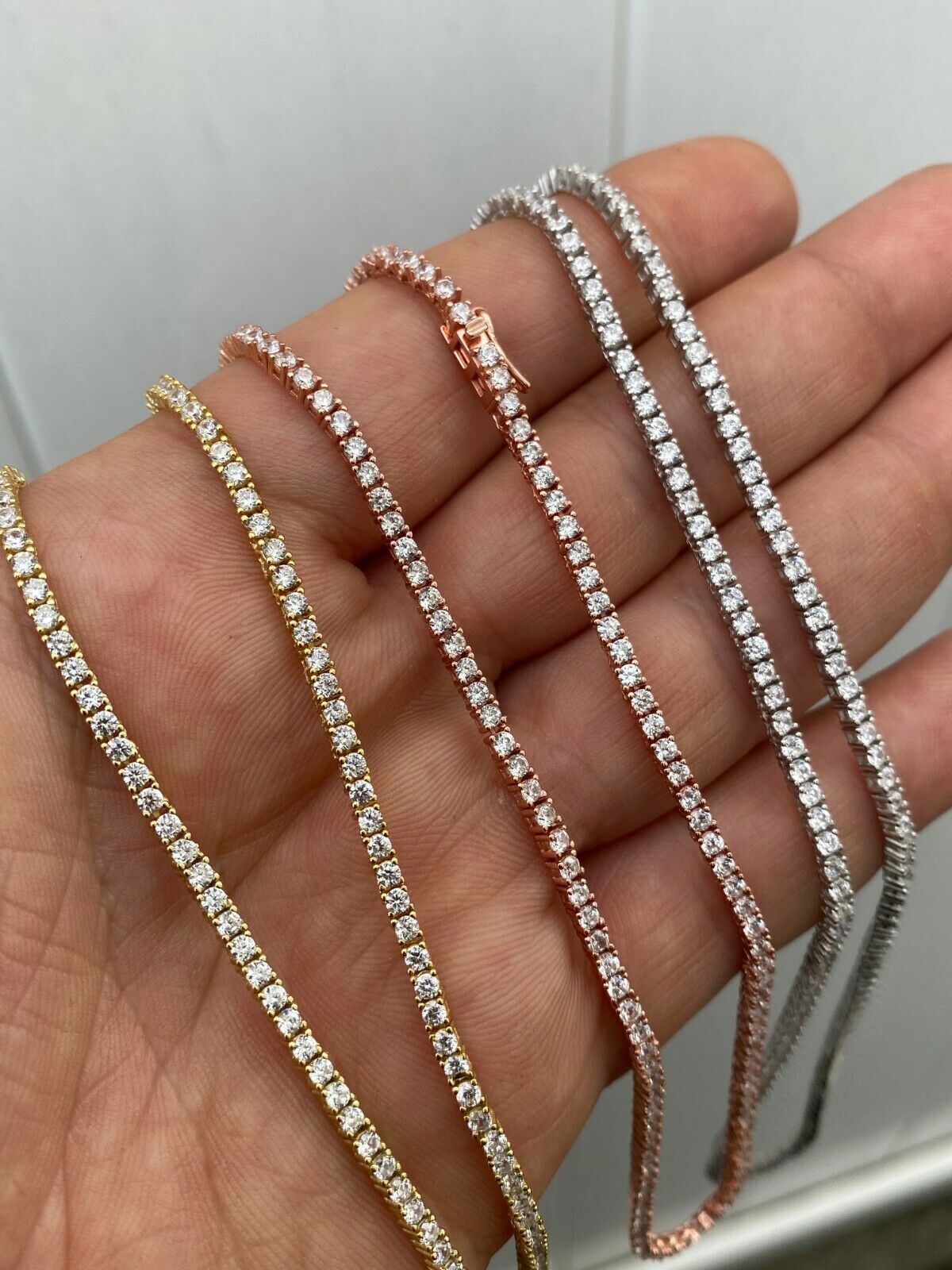 2mm Women Tennis Chain MOISSANITE Necklace Hip Hop Men 925 Sterling Silver GRA