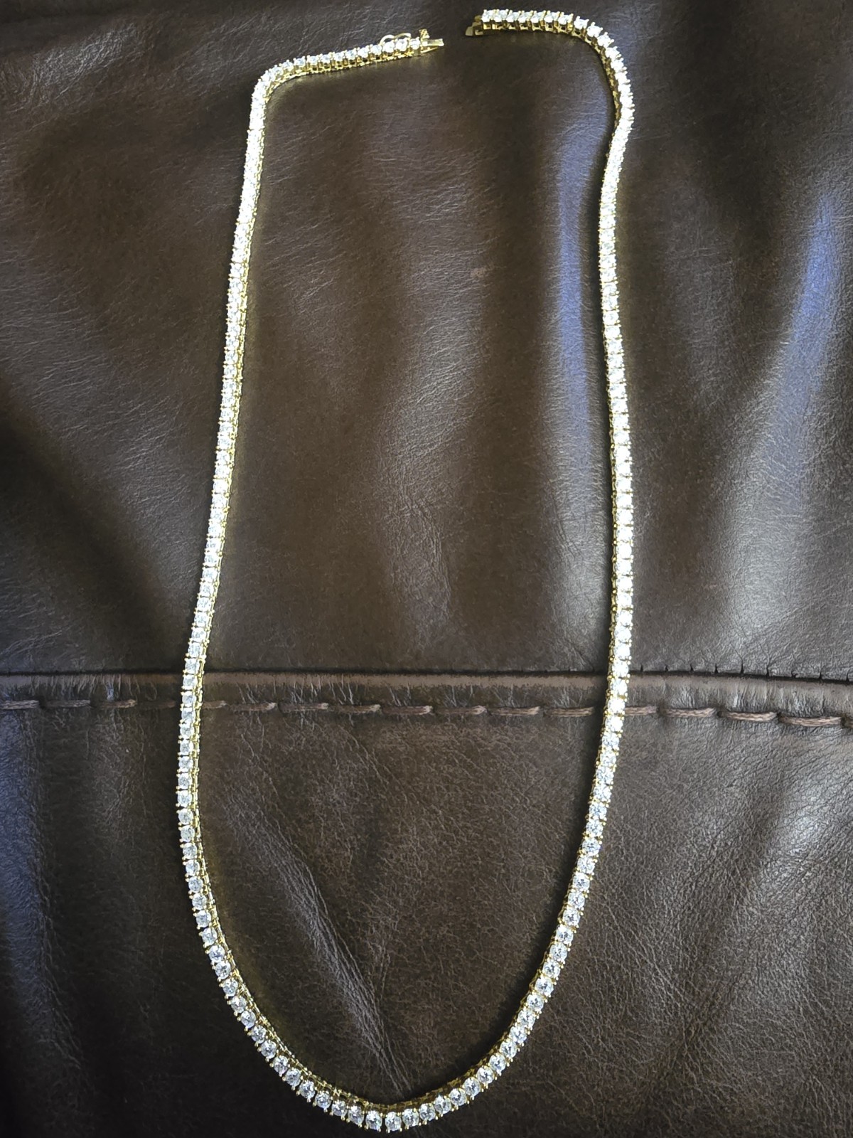 Tennis 22″ Necklace 17.2 CTW Moissanite 18k Yellow Gold Filled