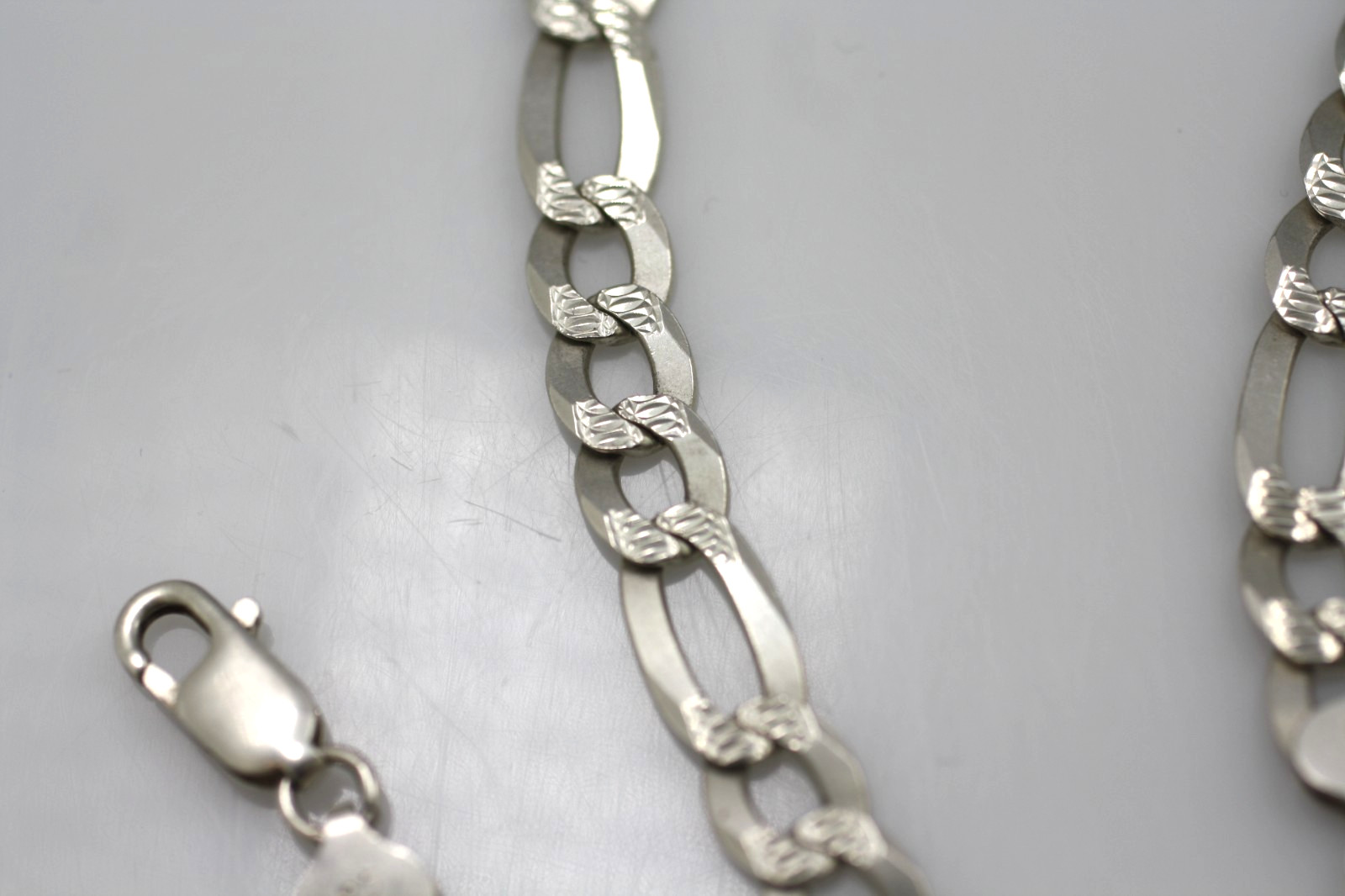 Sterling Silver 925 Figaro 9mm chain link necklace 30″ bracelet 8.5″ Italy SPI