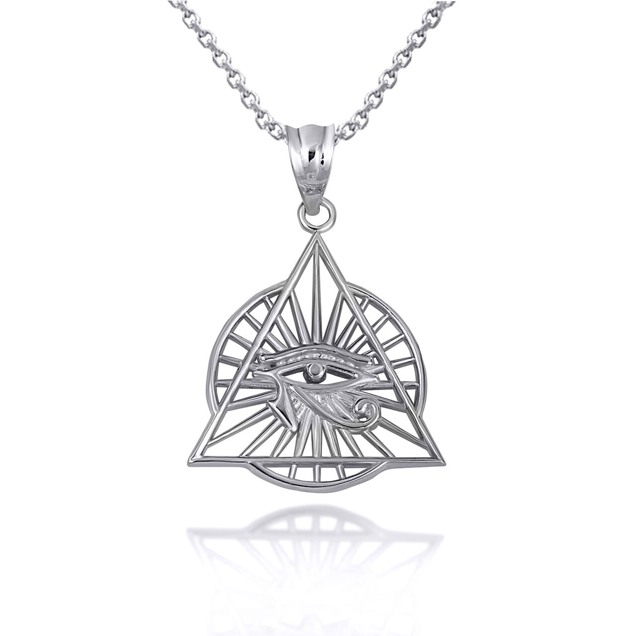 Gold Egyptian Illuminated Eye Of Horus Wedjat Necklace(Yellow/Rose/White)