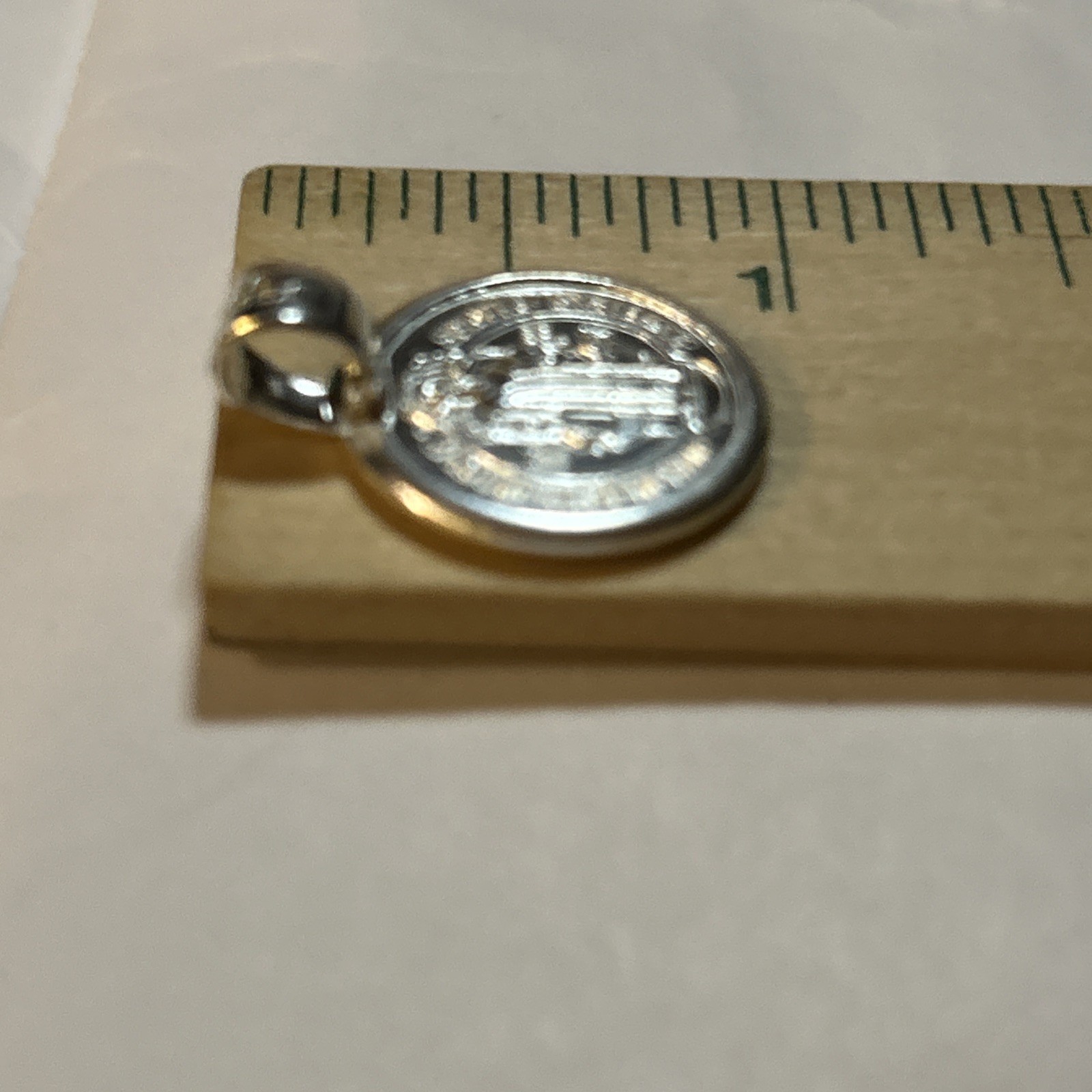 925 Sterling Silver Saint Benedict Medal Round Pendant 2 Sided Prayers NEW Solid