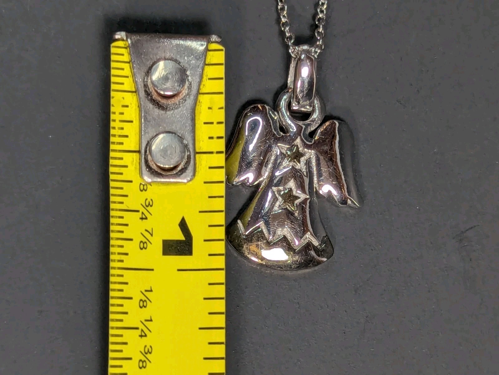 NF 925 Sterling Silver Angel Pendant 18″ Chain Necklace Thailand