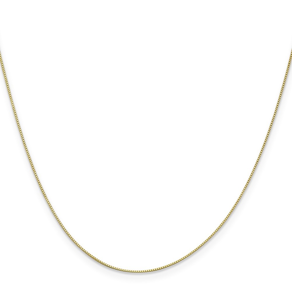 10K Yellow Gold 0.5-0.95mm Box Chain Necklace 7-30 Inch Mens Womens