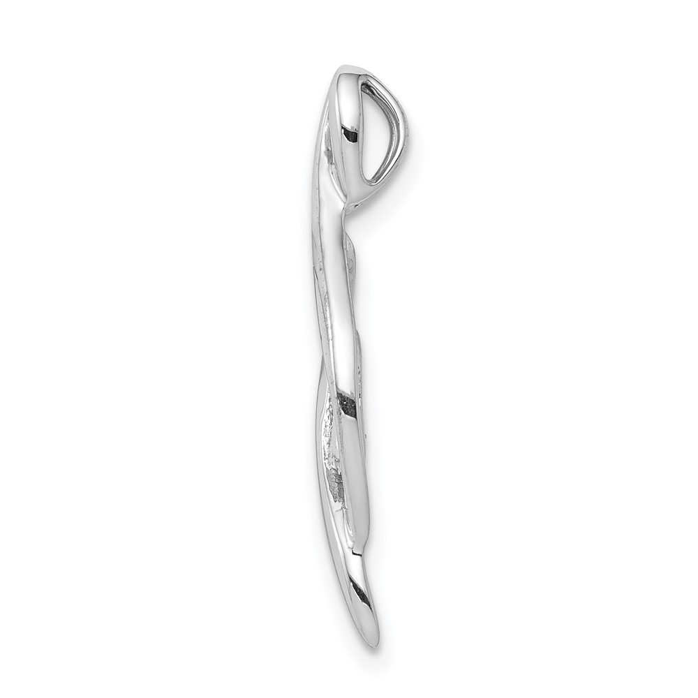 14k White Gold 1/20 carat Diamond Fancy Chain Slide Necklace 1.1g Mens Womens