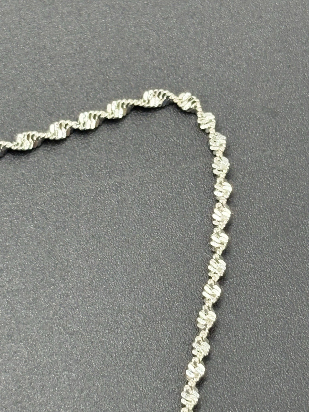 18″ Sterling Silver Sparkle Singapore Chain Necklace 925 B16