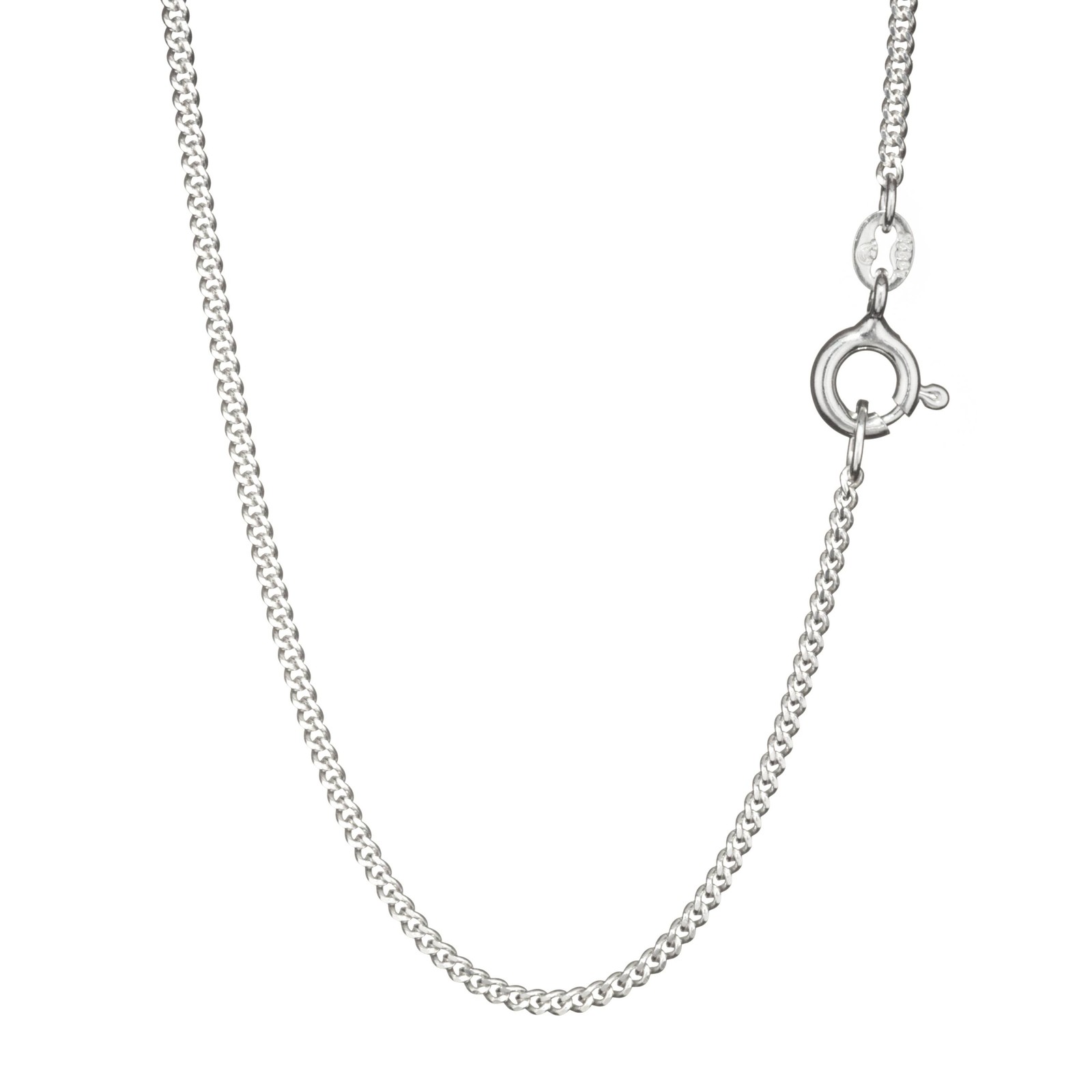 Necklace 70cm curb chain diamond plated 925 silver necklace 1.4mm wide women chain