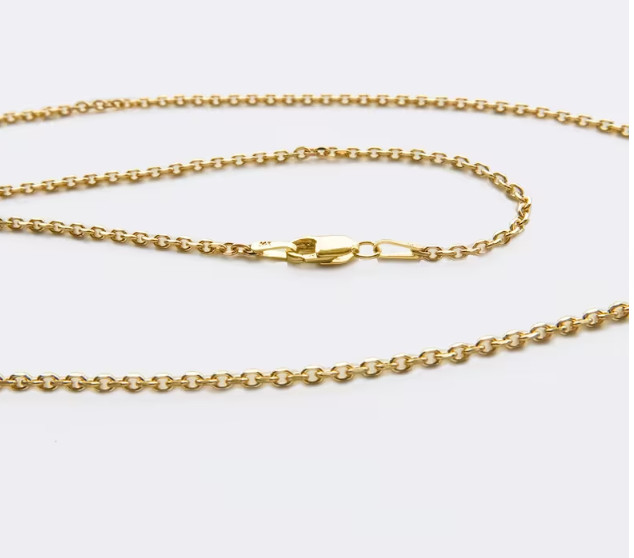 14k Yellow Gold Cable Link Pendant Chain/Necklace 18″ 1.5 mm 1.4 grams RCAB40