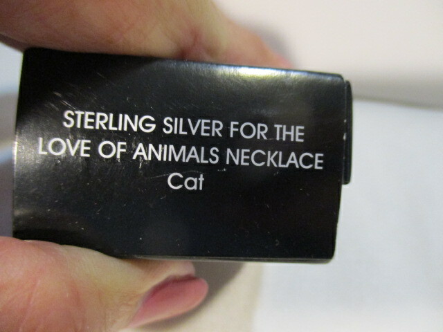 AVON Sterling Silver For The Love Of Animals Necklace “CAT” 19″ Long