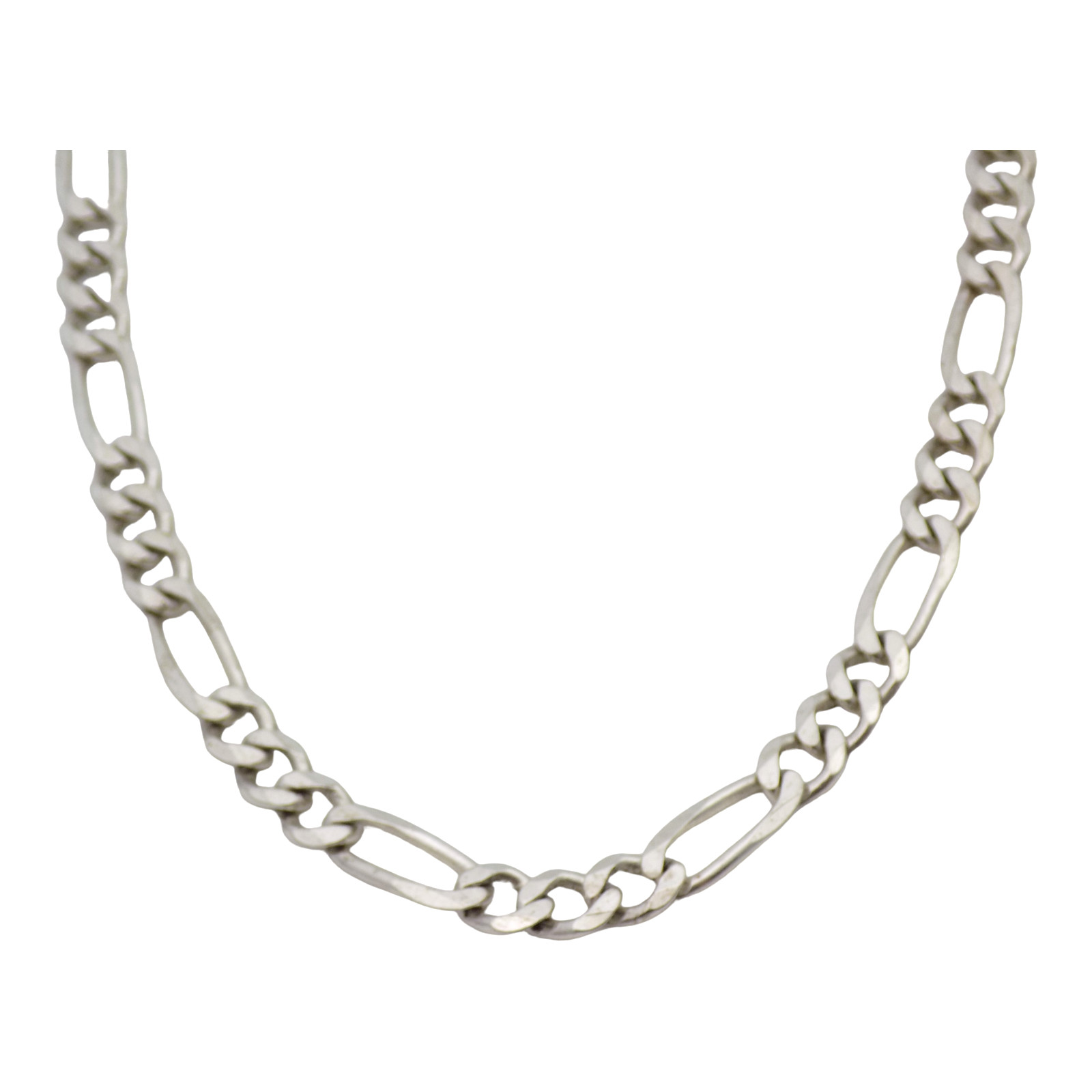 ITALIAN STERLING SILVER 23.5″ FIGARO CHAIN 6MM NECKLACE 27.6GR #1624