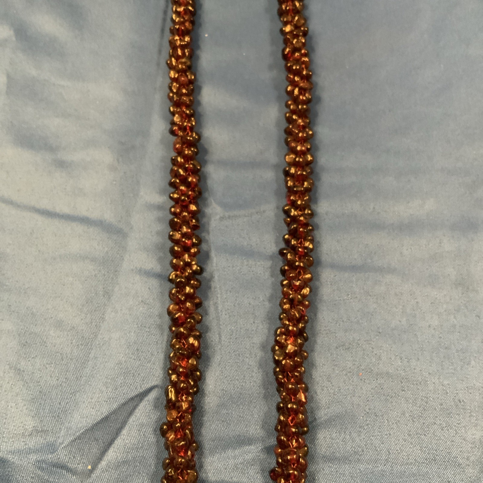 Vintage Natural Beeded Hand Strung Rhodolite Garnet Bead Ball 24″ Necklace 94g
