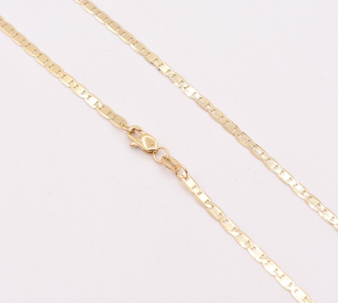 2.3mm Mariner Anchor Link Chain Necklace Real Solid 10K Yellow Gold