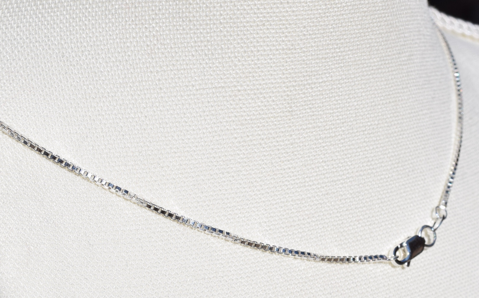 1.4mm Box Chain Italian .925 Sterling Silver Chain 16″ with Lobster Clasp