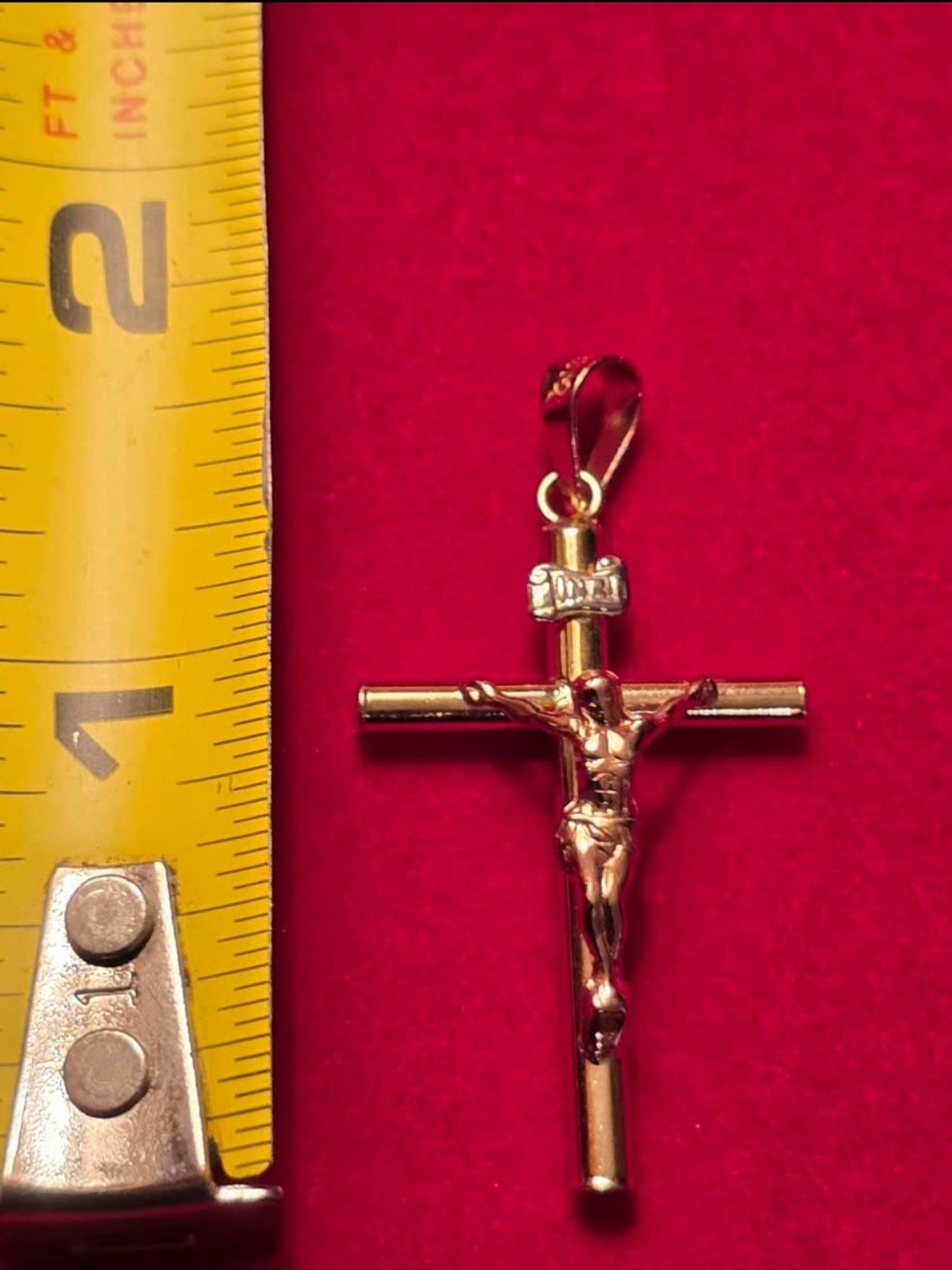 10K Tri-Color Gold Cross Pendant (Yellow, Rose & White Gold)