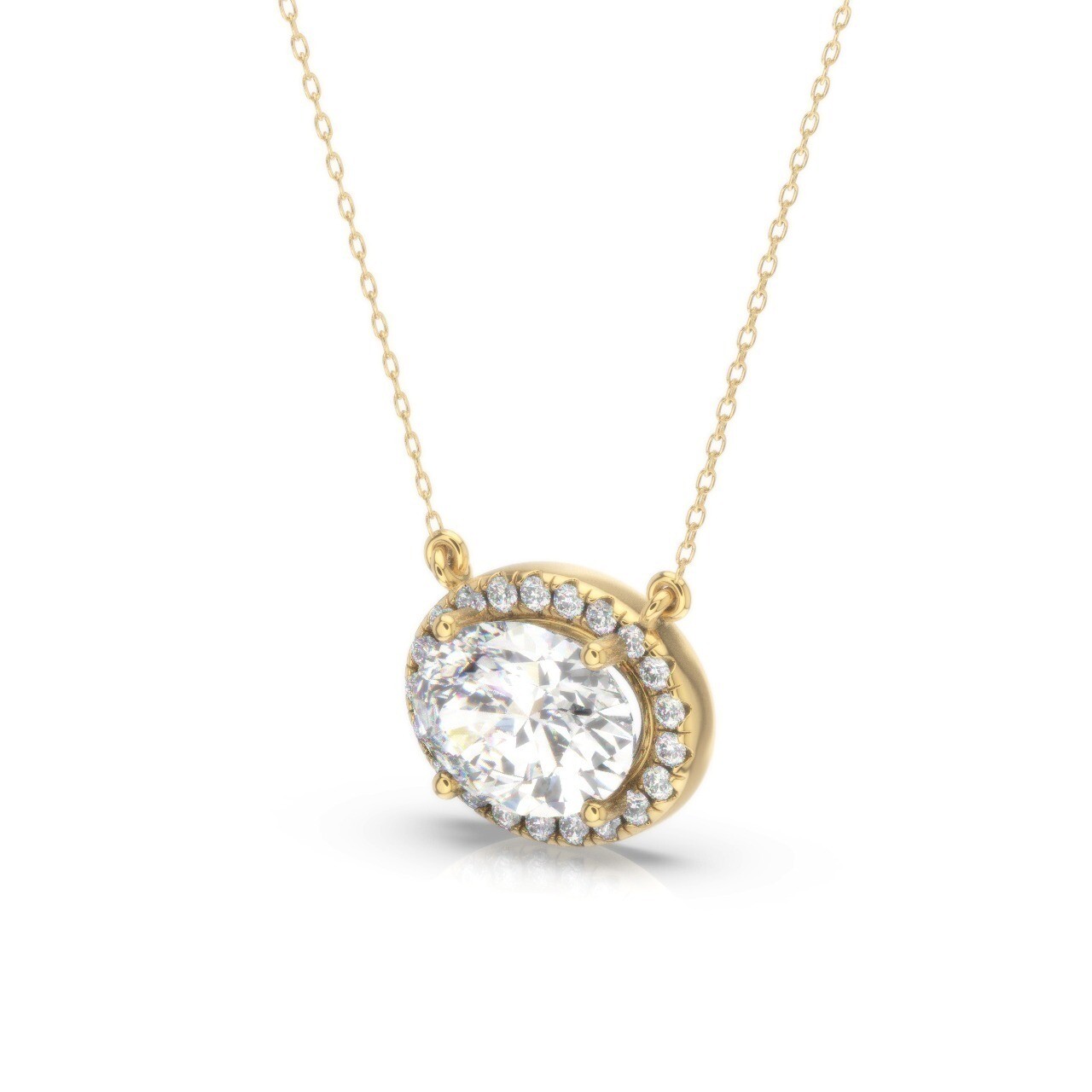 IGI Diamond Pendant VVS1 D Oval 1.15 Ct Lab-created 14k White Gold Eye Clean