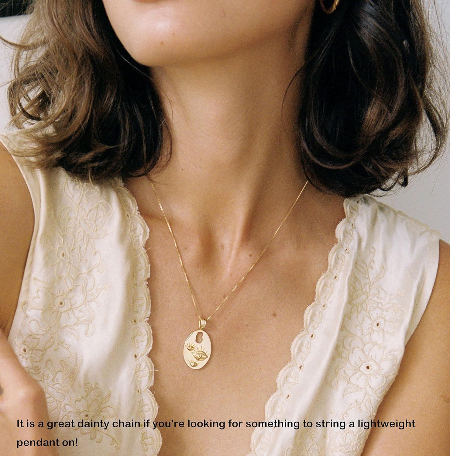 Minimalist Thin Gold Chain 18K Gold Thin Box Chain Necklace Short Small Gold Cha