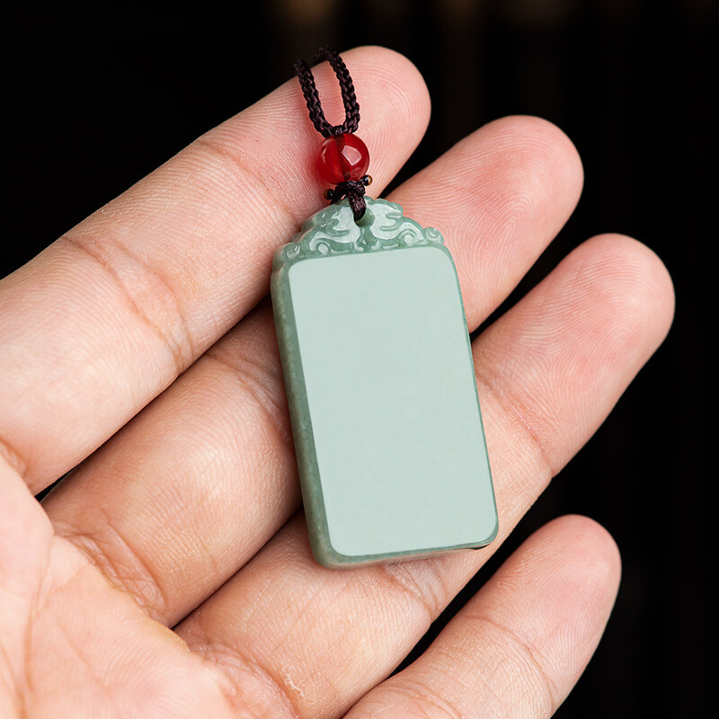 100% Natural Grade A Jade Jadeite Men Women Pixiu Amulet Pendant 1.53inchH