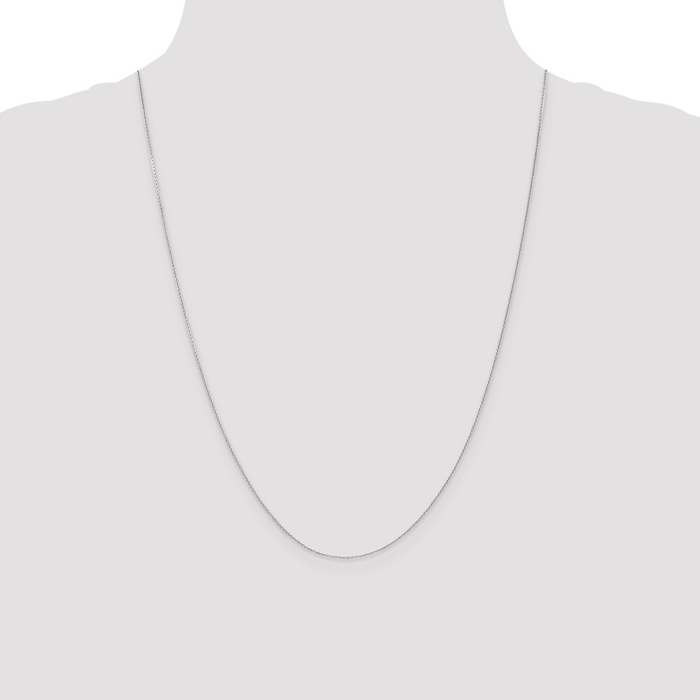 14k White Gold 0.65mm Cable Chain Necklace 24″ with Lobster Clasp 1.37g