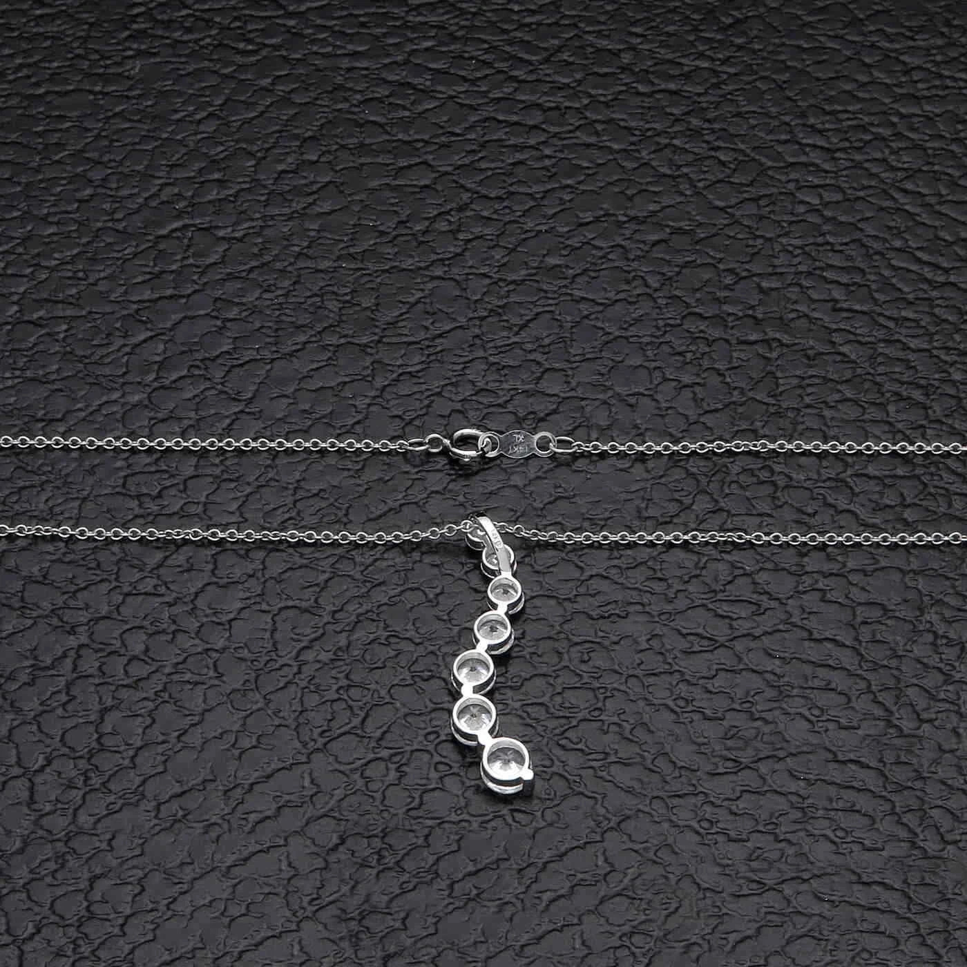 1.50ct Round Diamond Journey Pendant 14k White Gold Finish 18″ Chain
