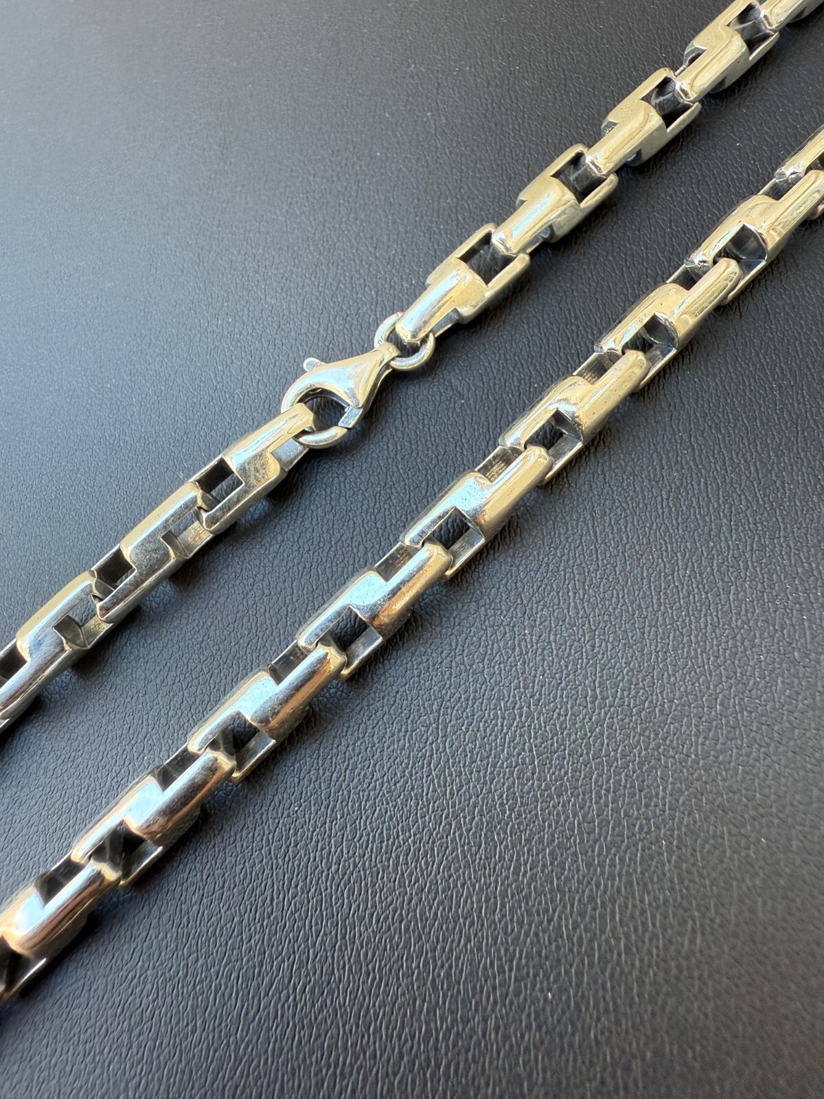 Handmade Custom 6mm Bullet Rolo Chain Necklace Real 925 Sterling Silver Oxidized