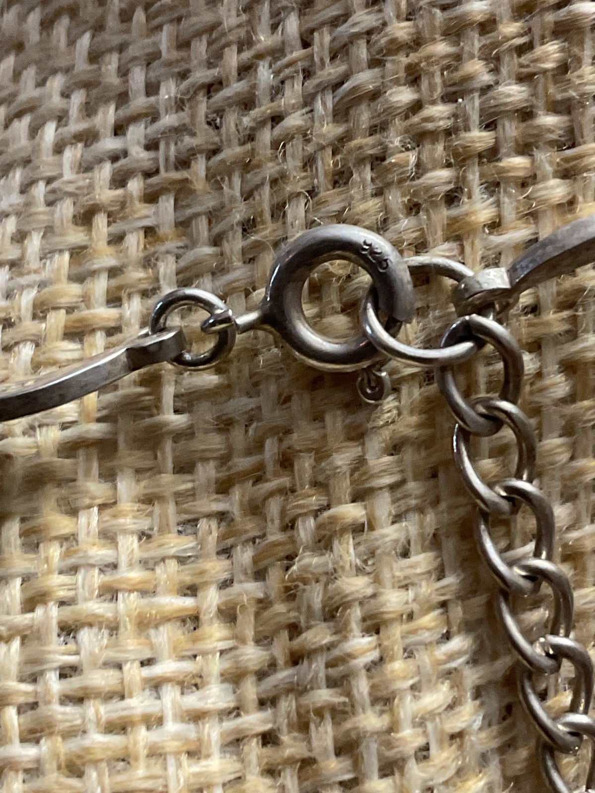 Sterling Silver 925 CZ Choker Necklace Drop Dangle Detail Signed