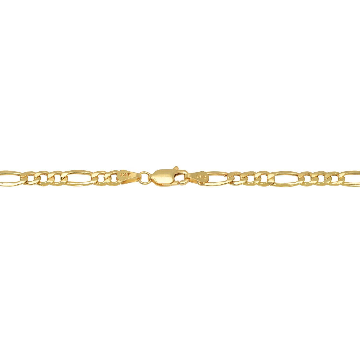 10k Yellow Gold 2mm-9.5mm Figaro Link Chain Necklace Bracelet 7″-30″ Hollow