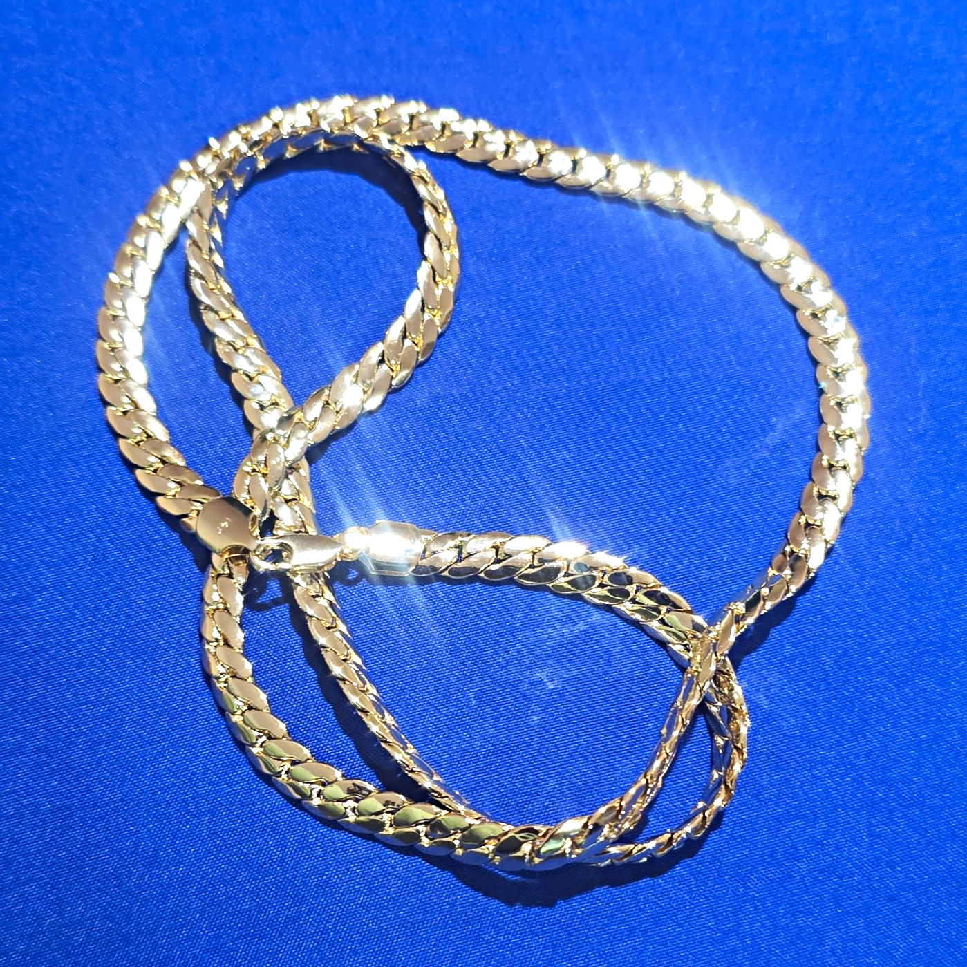 14k Yellow Gold Filled Curb Link 24 Inch Necklace, Lobster Clasp