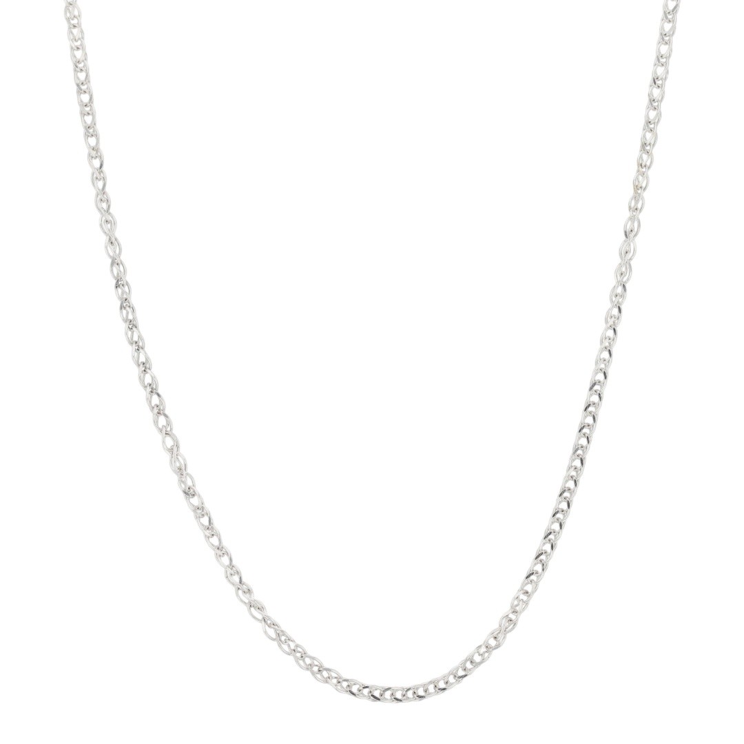 Lee 1mm Prince of Wales Link Chain 24″ Necklace 14k White Gold 2.31 Grams
