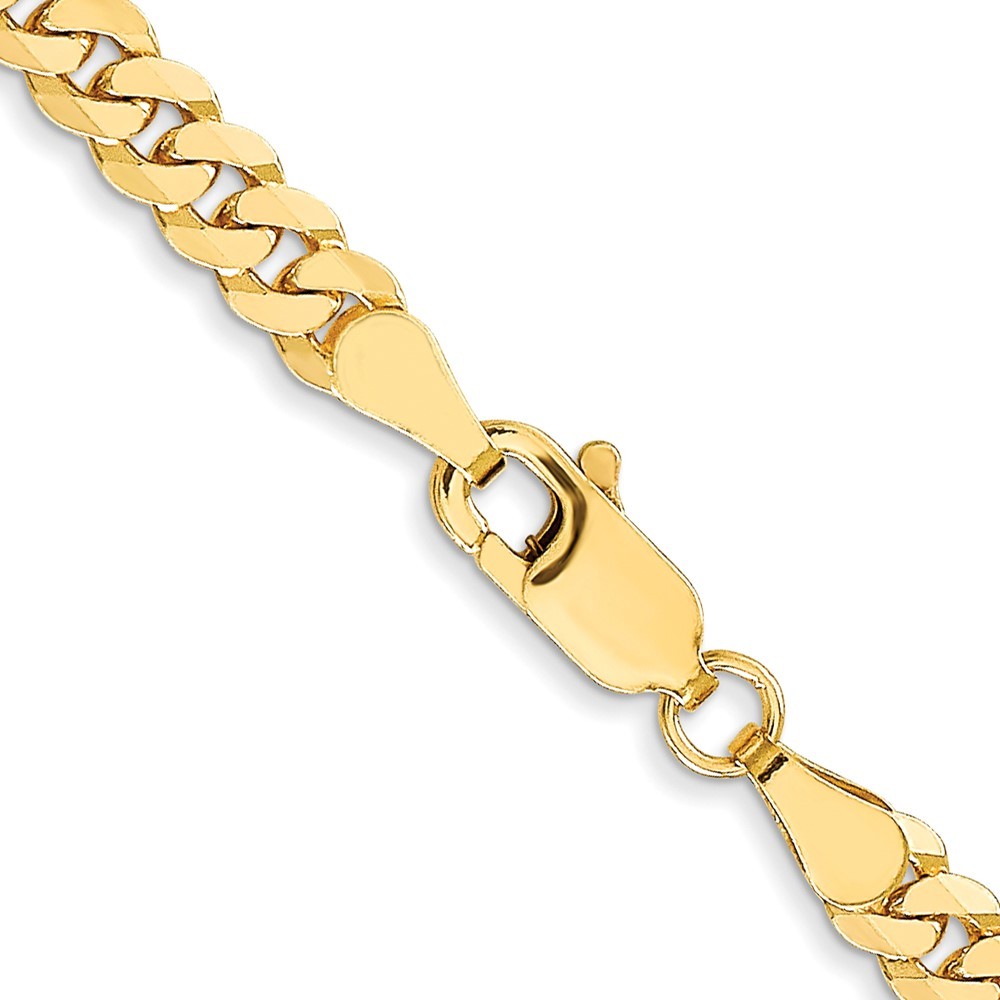 10K Yellow Gold 3.9mm Flat Beveled Curb Chain Necklace 18″ 10.01gm