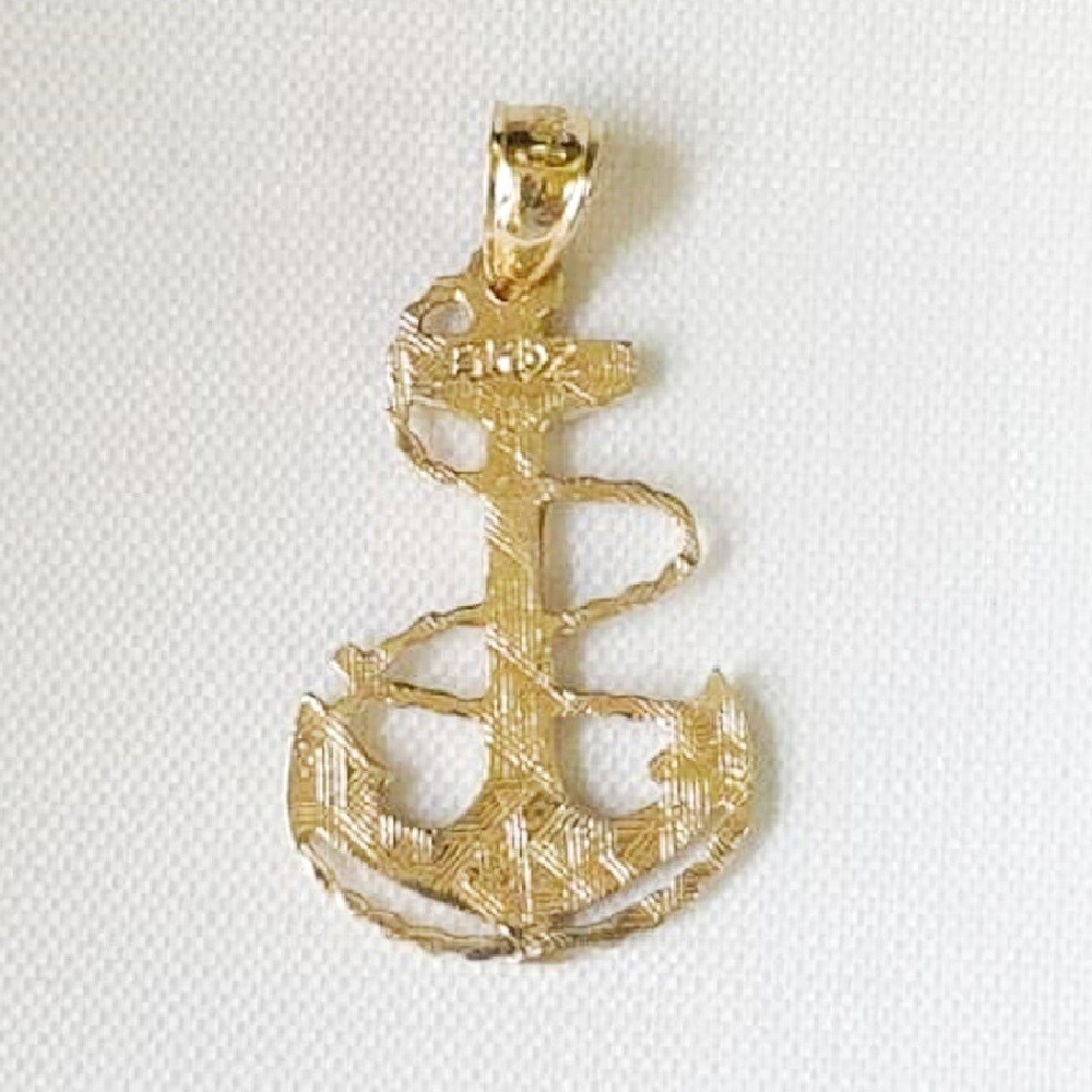 14k Yellow Gold ANCHOR Pendant / Charm, Made in USA