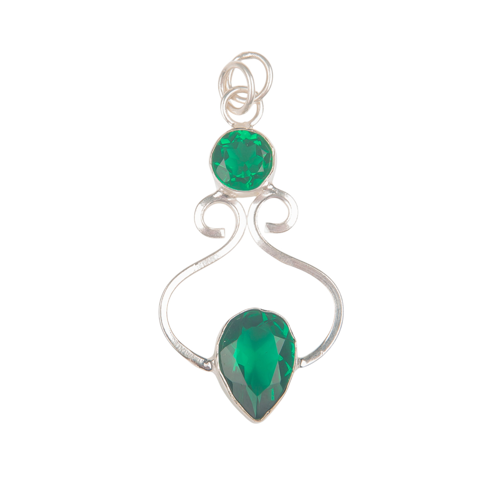 Chrome Diopside Gemstone 925 Sterling Silver Pear Cut Pendent 1.60″ Gift For Her
