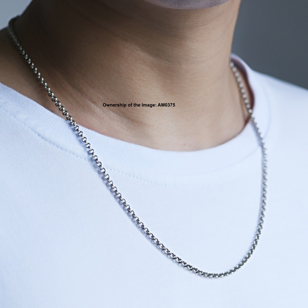 Pure 925 Sterling Silver Necklace -3mm Double-Cable Link Chain Necklace 50-70cm