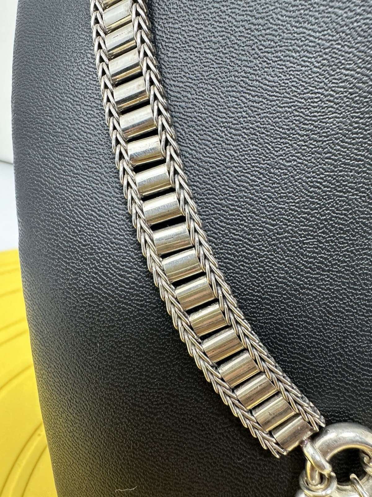 Sterling Silver Amazing Modern Design Choker Necklace Beautiful Chic 57g 16 In +