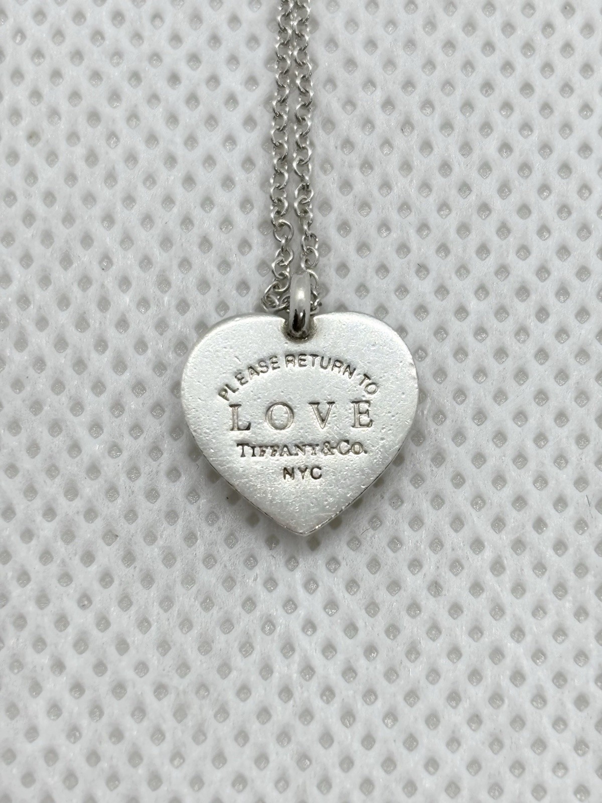 Tiffany & Co 925 Silver Return To Love Heart & Key Pendant Necklace 16+2” 3.84g