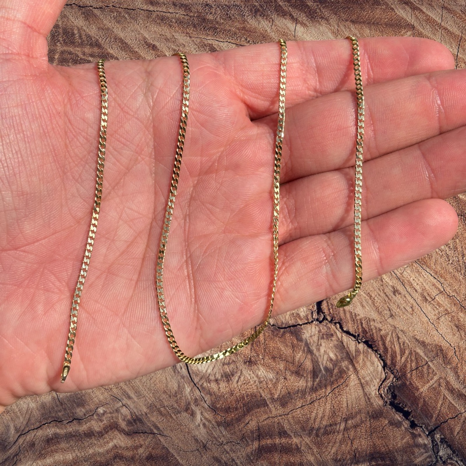 2mm Curb Link Chain – Real Solid 925 Sterling Silver Or 14k Gold Vermeil ITALY