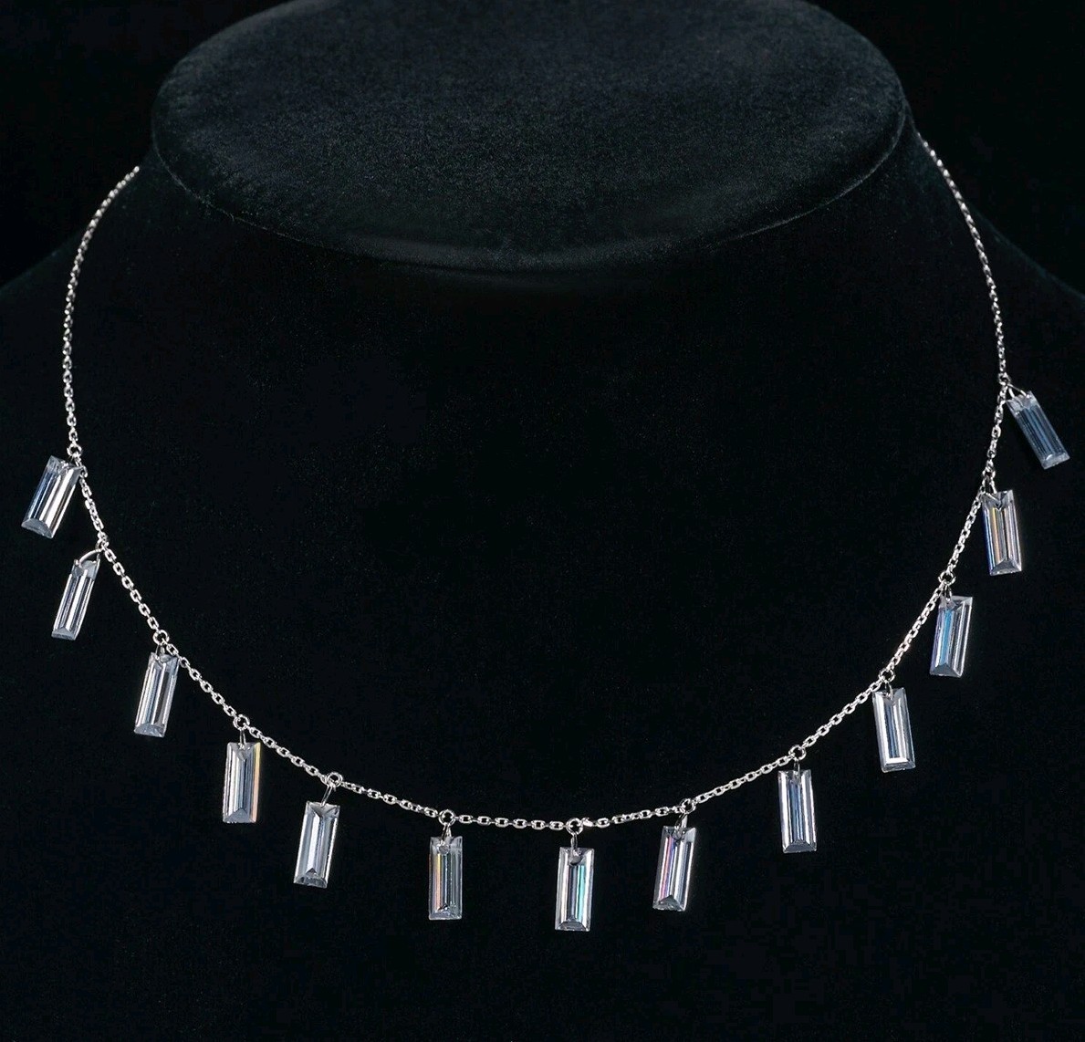 Rare 13 Ct Certified Treated Off White Diamond Chain Necklace In 925 Silver