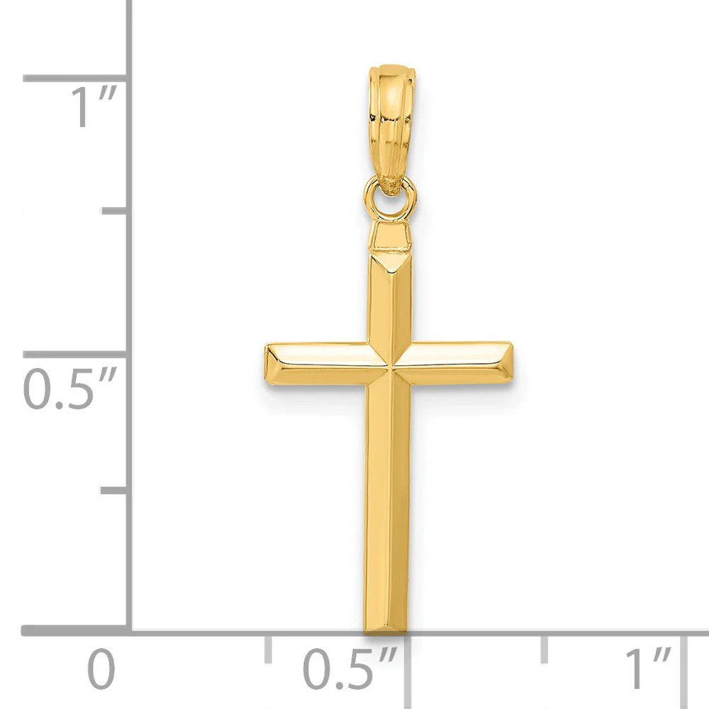 10K / 14K Yellow Gold Reversible Latin Cross Pendant