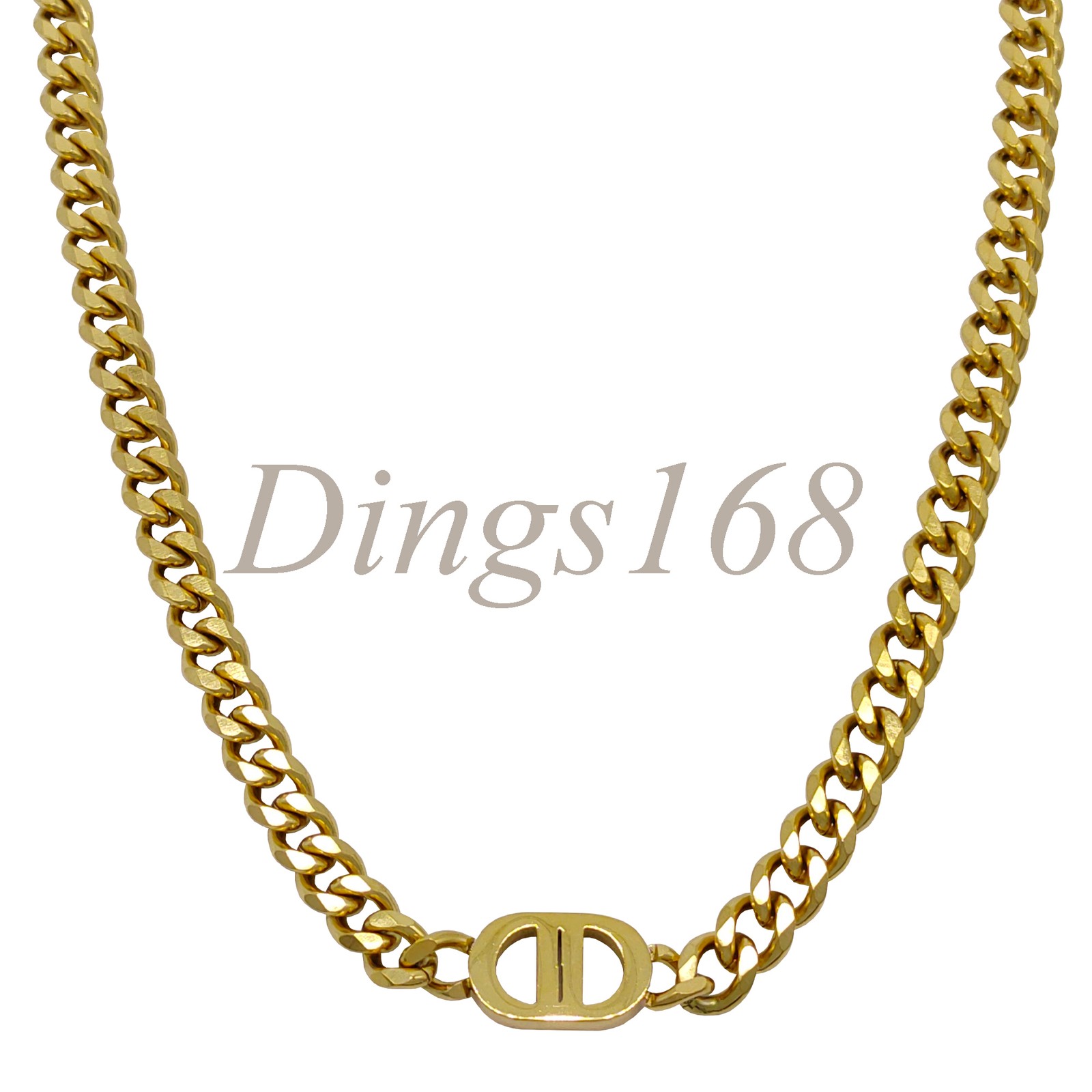 Unisex 18K Yellow Gold Filled Hypoallergenic 16″/18″ 7mm Thick Chain Necklace