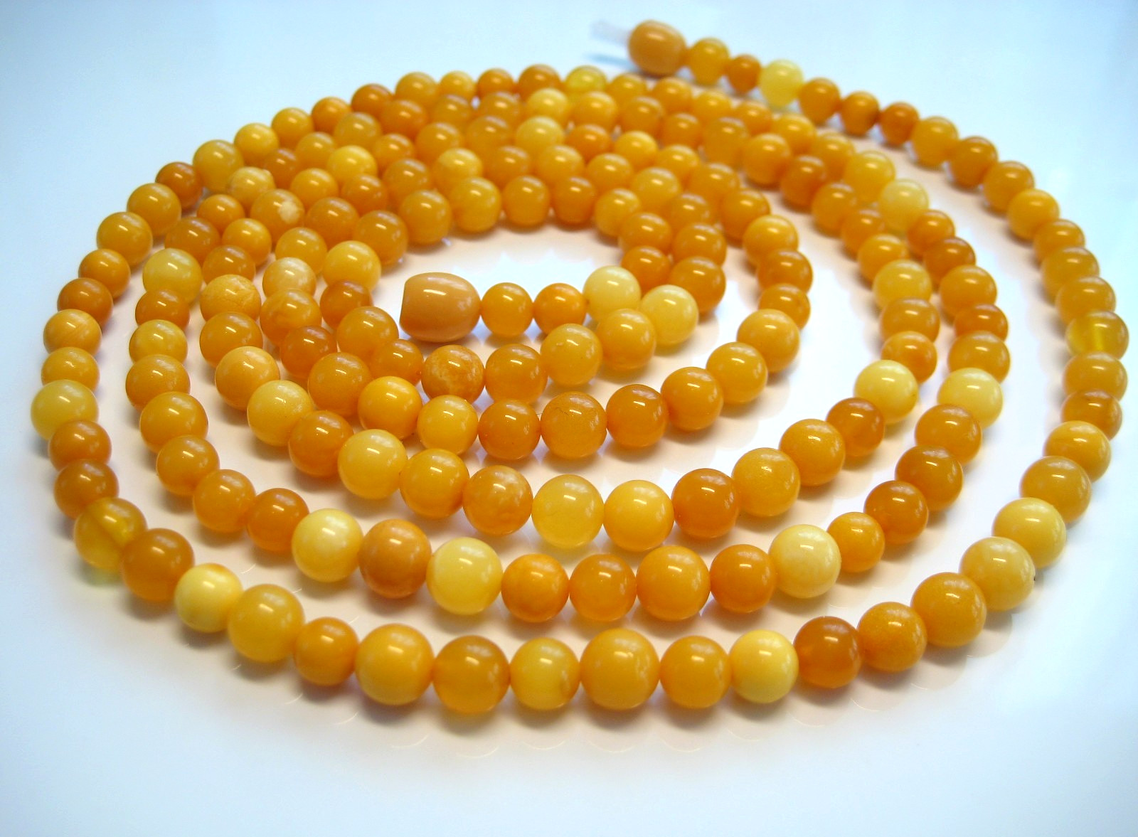 Genuine Round Butterscotch Amber Baltic Amber Necklace 41 inches 185 Beads !!!