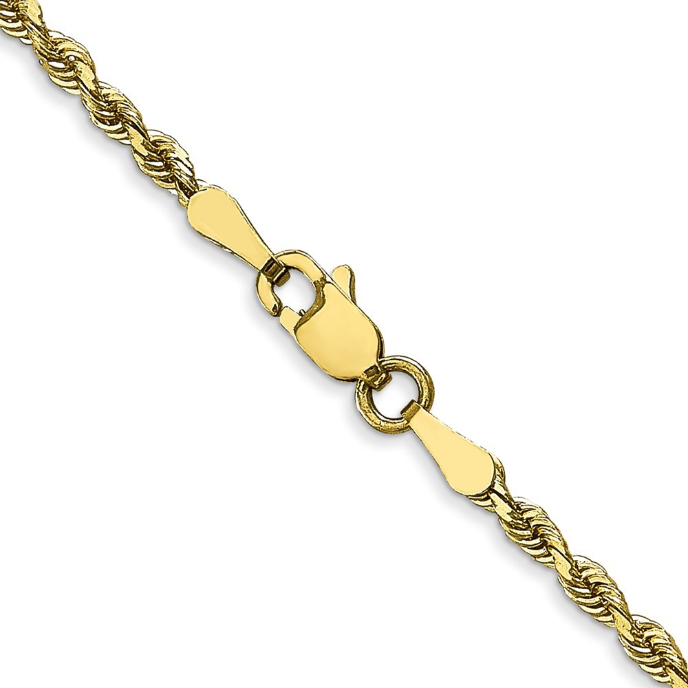10K Yellow Gold 2.25mm Diamond-cut Quadruple Rope Chain Necklace 30″ 10.01gm