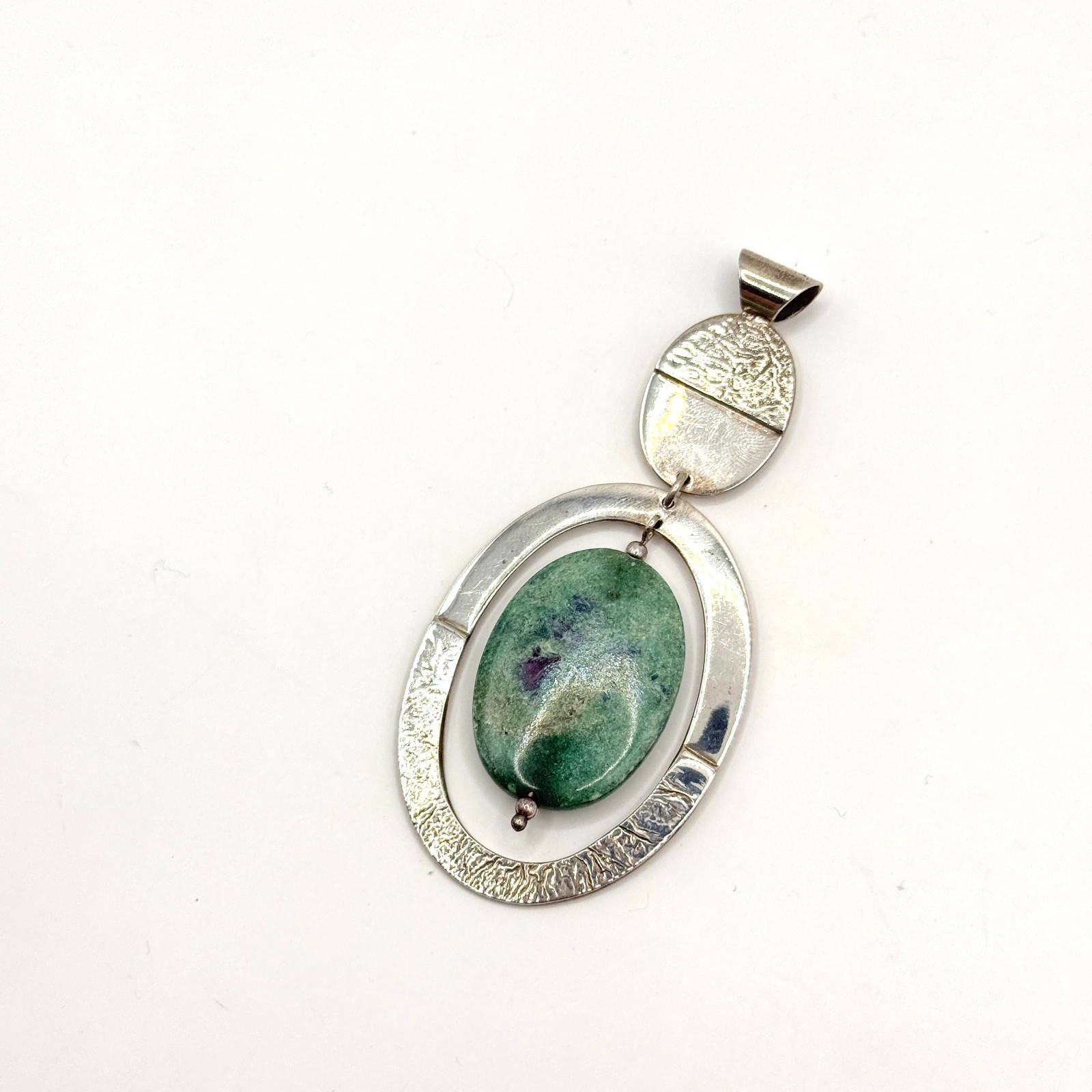 Dominique Dinouart DDD Sterling Silver 925 Green Zoisite Gemstone Dangle Pendant
