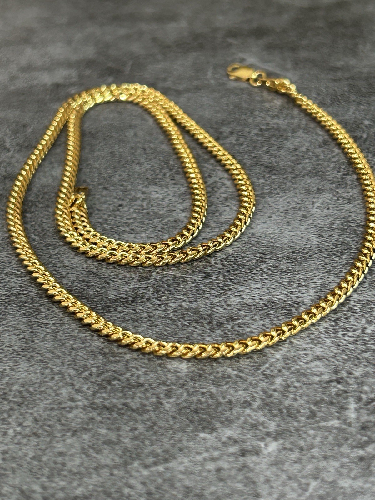 25” 18k Gold Plated Cuban Link 3.6mm Chain Necklace Italy Style Statement Piece