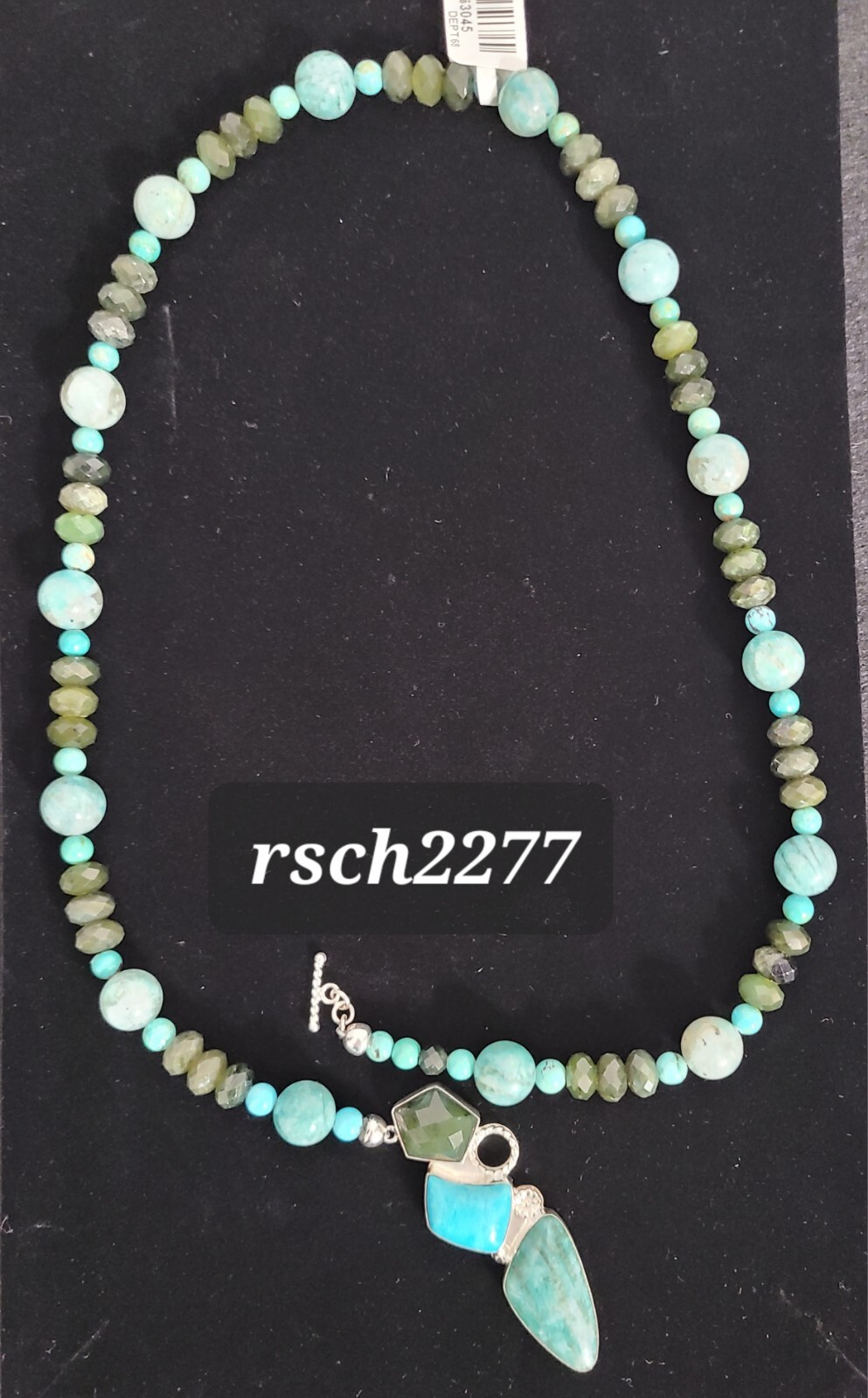 Jay King Sterling Silver MultiGemstone Toggle Necklace-NWT-Orig. $200
